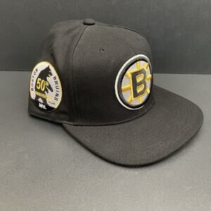 Mitchell & Ness NHL Boston Bruins Hat Flatbrim Snapback 50th Anniversary 7 5/8